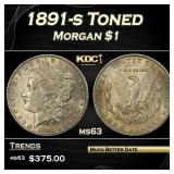 1891-s Morgan Dollar Toned $1 Grades ms63