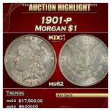 1901-p Morgan Dollar $1 ms62 USCG
