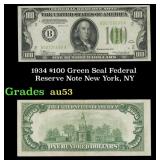 1934 $100 Green Seal Federal Reserve Note New York