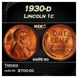 1930-d Lincoln Cent 1c Grades ms66 rd