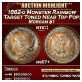 1882-o Morgan Dollar Monster Rainbow Target Toned