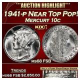 1941-p Mercury Dime Near Top Pop! 10c ms68 FSB SEG