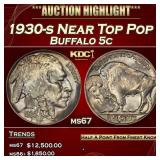 1930-s Buffalo Nickel Near Top Pop 5c ms67 SEGS