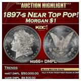 1897-s Morgan Dollar Near Top Pop! $1 ms66+ DMPL S