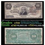 1886 $10 Red Seal Silver Certificate "Tombstone" F