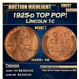 1925-d Lincoln Cent TOP POP! 1c ms66+ rb SEGS