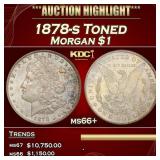 1878-s Morgan Dollar Toned $1 ms66+ SEGS