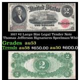 1917 $2 Large Size Legal Tender Note Thomas Jeffer