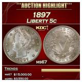 1897 Liberty Nickel 5c ms67 SEGS