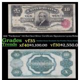 1891 $10 Red Seal Silver Certificate "Tombstone" G