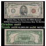 1934A $5 FRN Hawaii WWII Emergency Currency Key To