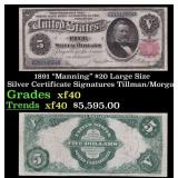 1891 $20 Large Silze Silver Certificate "Manning"