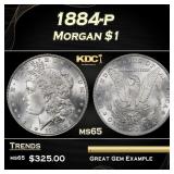 1884-p Morgan Dollar $1 Grades ms65