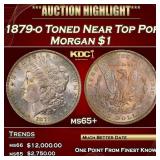 1879-o Morgan Dollar Toned Near Top Pop $1 ms65+ S