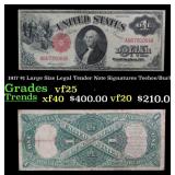 1917 $1 Large Size Legal Tender Note Grades vf+ Si