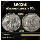 1943-s Walking Liberty Half Dollar 50c Grades ms66