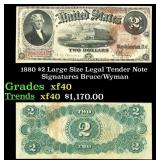 1880 $2 Large Size Legal Tender Note Grades xf Sig