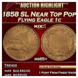 1858 SL Flying Eagle Cent Near Top Pop! 1c ms65+ S