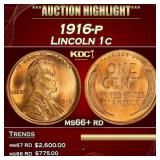 1916-p Lincoln Cent 1c ms66+ rd SEGS