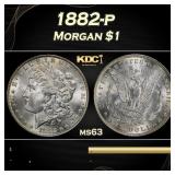 1882-p Morgan Dollar $1 Grades ms63