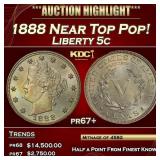 1888 Proof Liberty Nickel Near Top Pop! 5c pr67+ S