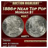 1886-p Morgan Dollar Near Top Pop $1 ms67+ SEGS