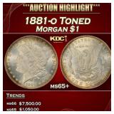 1881-o Morgan Dollar Toned $1 ms65+ SEGS