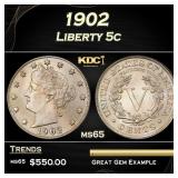 1902 Liberty Nickel 5c Grades ms65