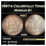 1887-s Morgan Dollar Colorfully Toned $1 Grades ms