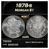 1878-s Morgan Dollar $1 Grades ms65