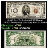 1934A $5 FRN Hawaii WWII Emergency Currency Key To