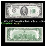 1934 $100 Green Seal Federal Reserve Note Grades S