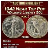 1942 Proof Walking Liberty Half Dollar Near Top Po