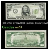 1934 $50 Green Seal Federal Reserve Note Grades Se