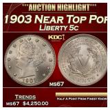 1903 Liberty Nickel Near Top Pop 5c ms67 SEGS
