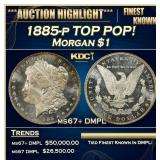 1885-p Morgan Dollar TOP POP! $1 ms67+ DMPL SEGS
