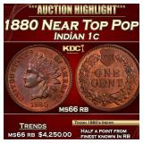 1880 Indian Cent NEar Top Pop! 1c ms66 rb SEGS