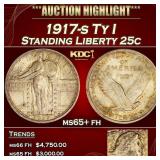 1917-s Ty I Standing Liberty Quarter 25c ms65+ fh