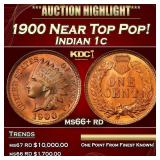 1900 Indian Cent Near Top Pop! 1c ms66+ rd SEGS