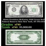1934A $500 Green Seal Federal Reserve Note Preside