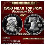1958 Proof Franklin Half Dollar Near Top Pop! 50c