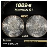 1889-s Morgan Dollar $1 Grades ms64