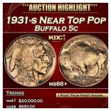 1931-s Buffalo Nickel Near Top Pop 5c ms66+ SEGS
