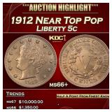 1912 Liberty Nickel Near Top Pop 5c ms66+ SEGS