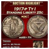 1917-p Ty I Standing Liberty Quarter 25c ms66+ FH
