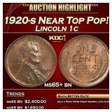 1920-s Lincoln Cent Near Top Pop! 1c ms65+ bn SEGS