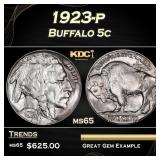 1923-p Buffalo Nickel 5c Grades ms65