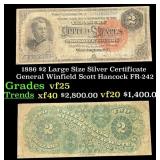 1886 $2 Large Size Silver Certificate General Winf