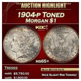 1904-p Morgan Dollar Toned $1 ms65+ SEGS