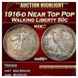 1916-d Walking Liberty Half Dollar Near Top Pop 50